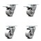 Service Caster 3 Inch Semi Steel Wheel Swivel Top Plate Caster Total Lock Brakes SCC, 2PK SCC-TTL20S315-SSR-2-S-2 - alternate 1